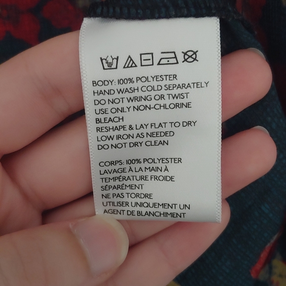 UO Sheer Red&Yellow Floral Blouse Kimchi Blue - Picture 8 of 9